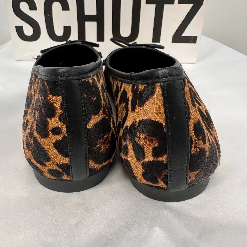 SCHUTZ New in Box Arissa Leopard Ballerina Square Toe Flats in Leopard // 9.5
